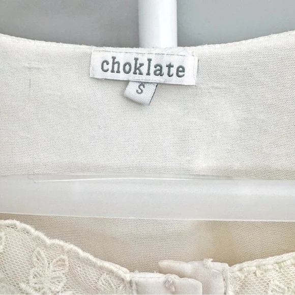 Vintage Romantic Boho Cottagecore Lace Collar Cream White Button Down Blouse - Picture 6 of 15